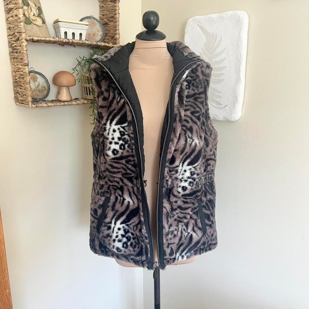 Vintage Leopard Tiger Quilted‎ Vest